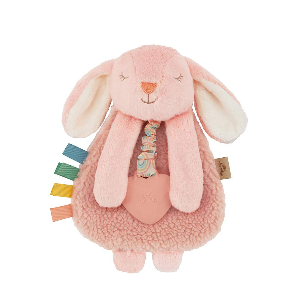 Itzy Ritzy Pink Bunny Lovey with Teether for Teething Relief, Suitable for 0+ Months
