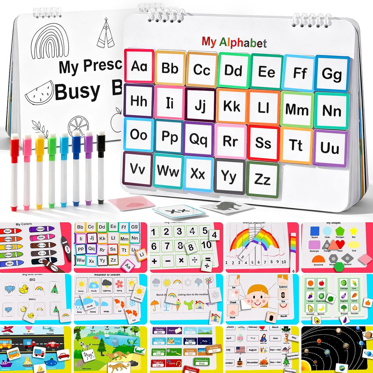 Mallify Montessori Dual-Function Sticker and Tracing Activity Book for Toddlers Aged 1-3