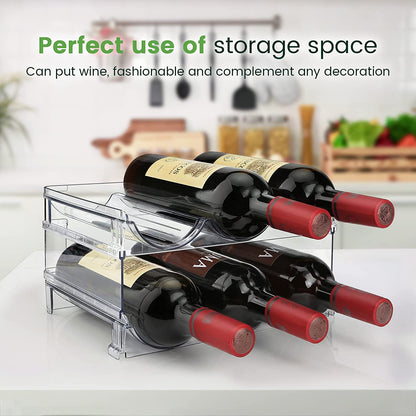 Water Bottle Storage Organizer Set - 2 Pack Stackable Cabinet Racks for Efficient Water Bottle Organization