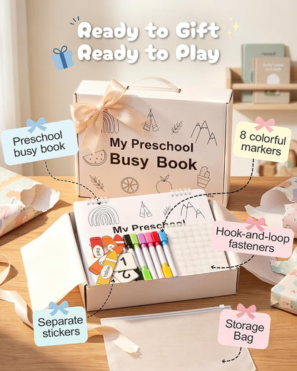 Mallify Montessori Dual-Function Sticker and Tracing Activity Book for Toddlers Aged 1-3