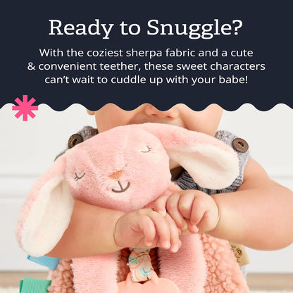 Itzy Ritzy Pink Bunny Lovey with Teether for Teething Relief, Suitable for 0+ Months