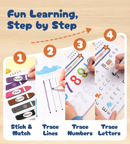 Mallify Montessori Dual-Function Sticker and Tracing Activity Book for Toddlers Aged 1-3